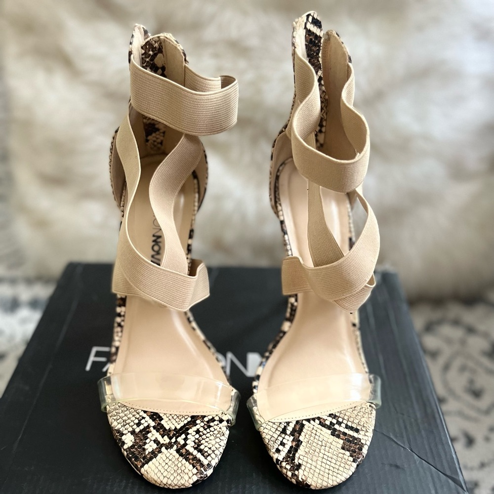 Fashion nova snake skin heels